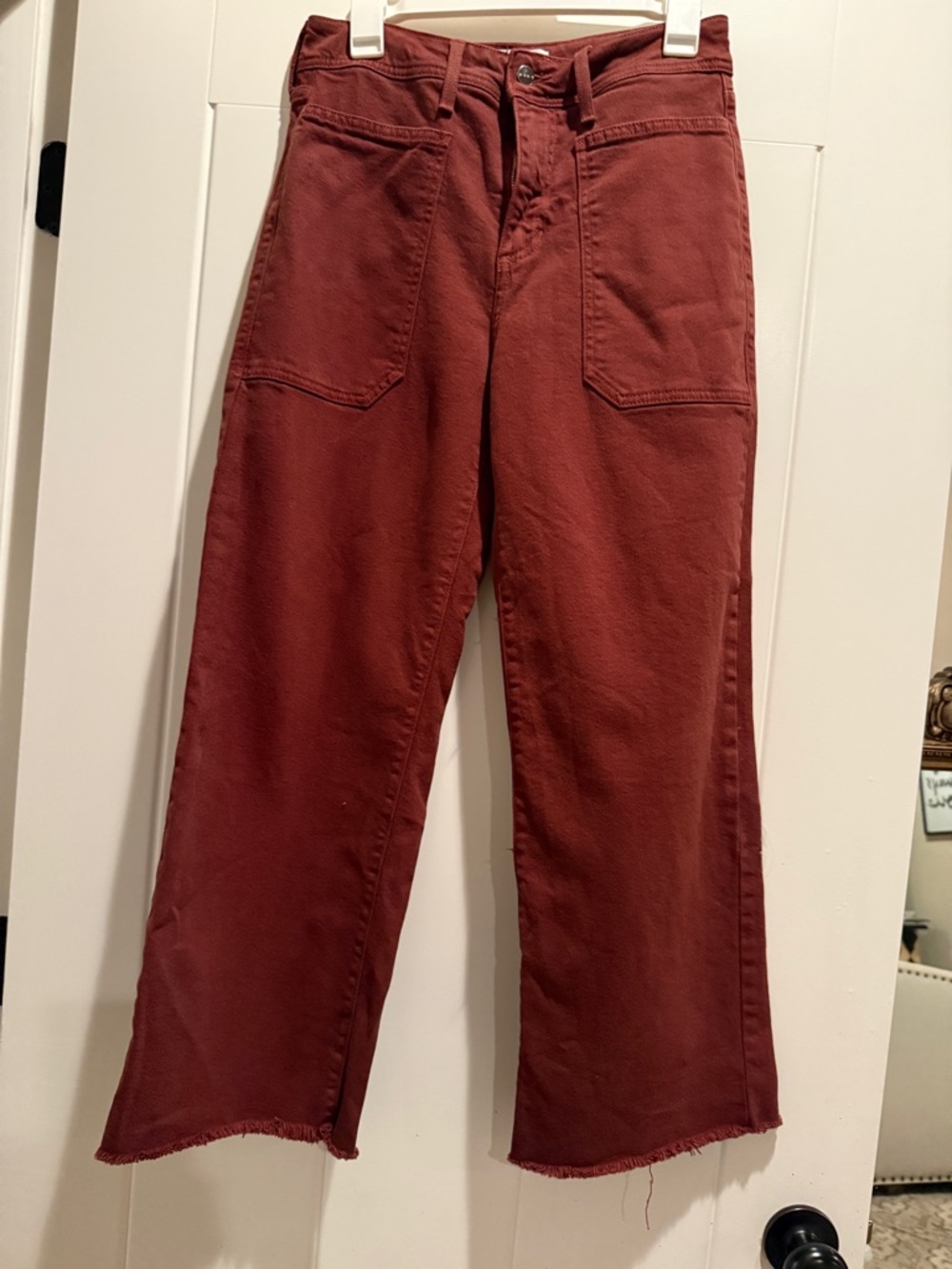 Wide-Leg Rust Jeans